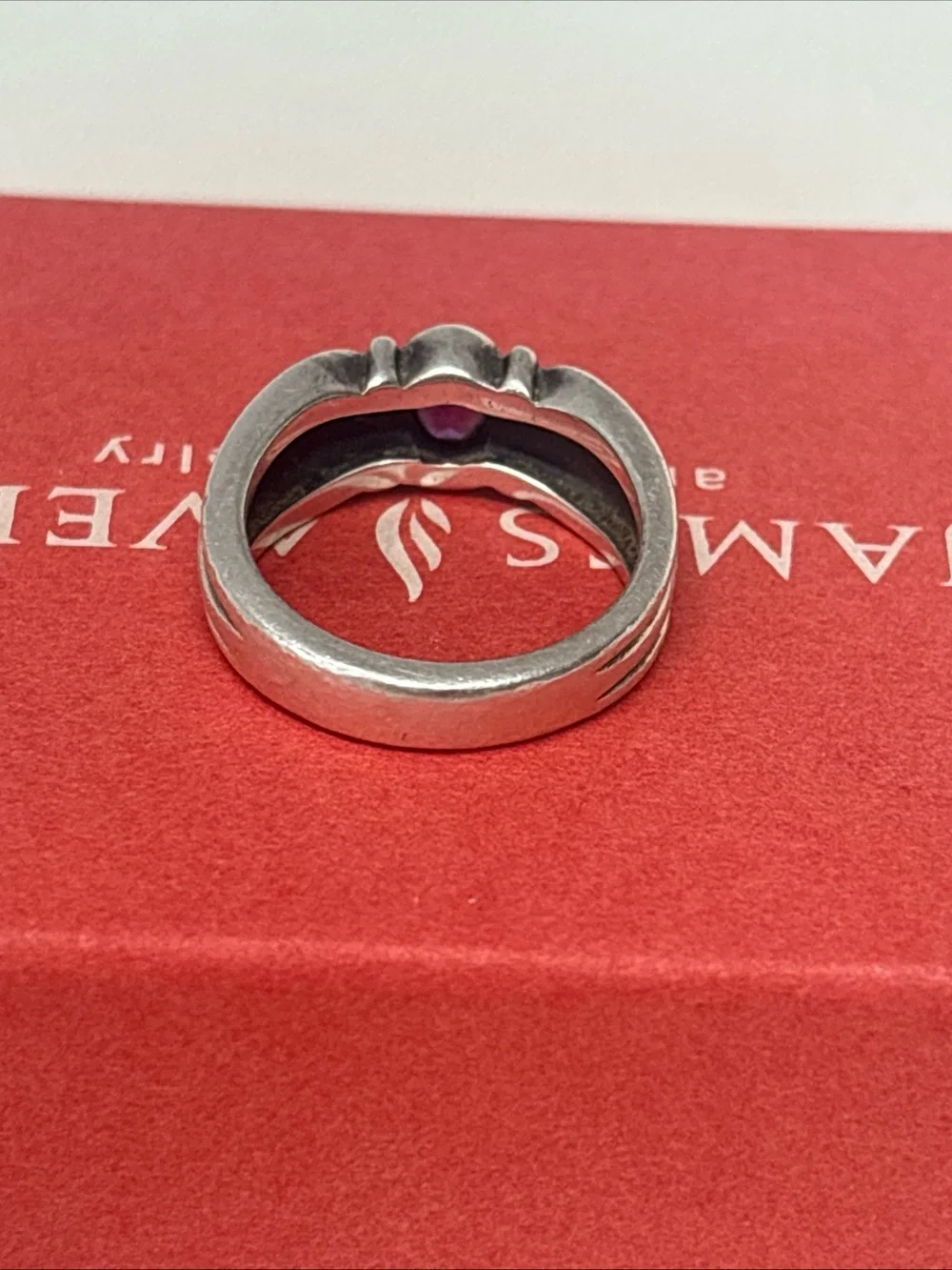 James Avery Retired Sterling Silver Amethyst Ring